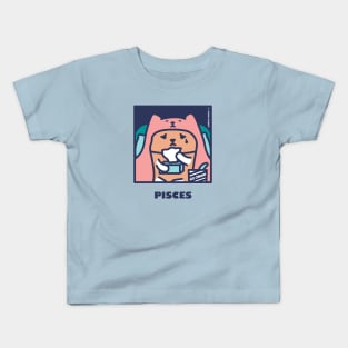 Quarantine Cat Zodiac Signs: Pisces cat Kids T-Shirt